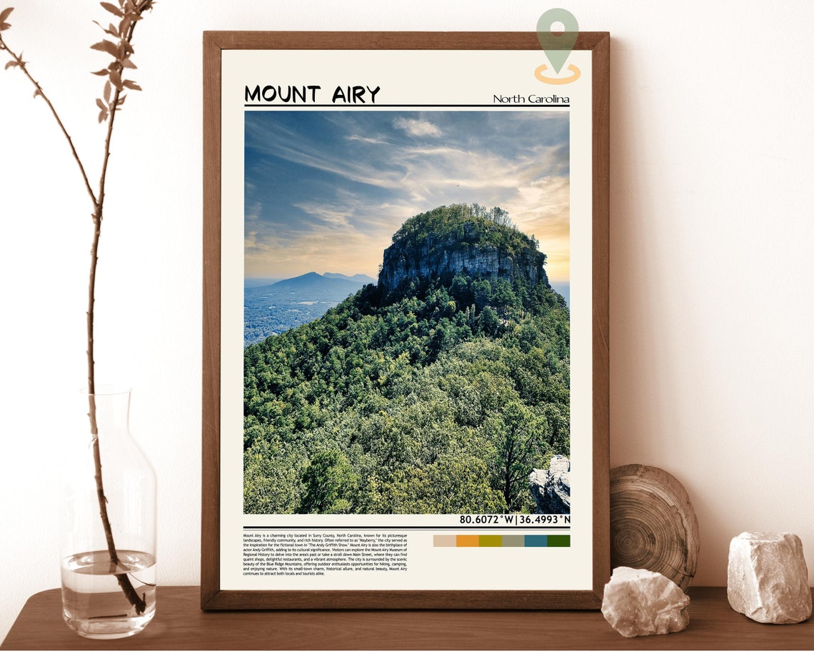 Mount Airy North Carolina Forest Mountain Rock Knob View Poster
