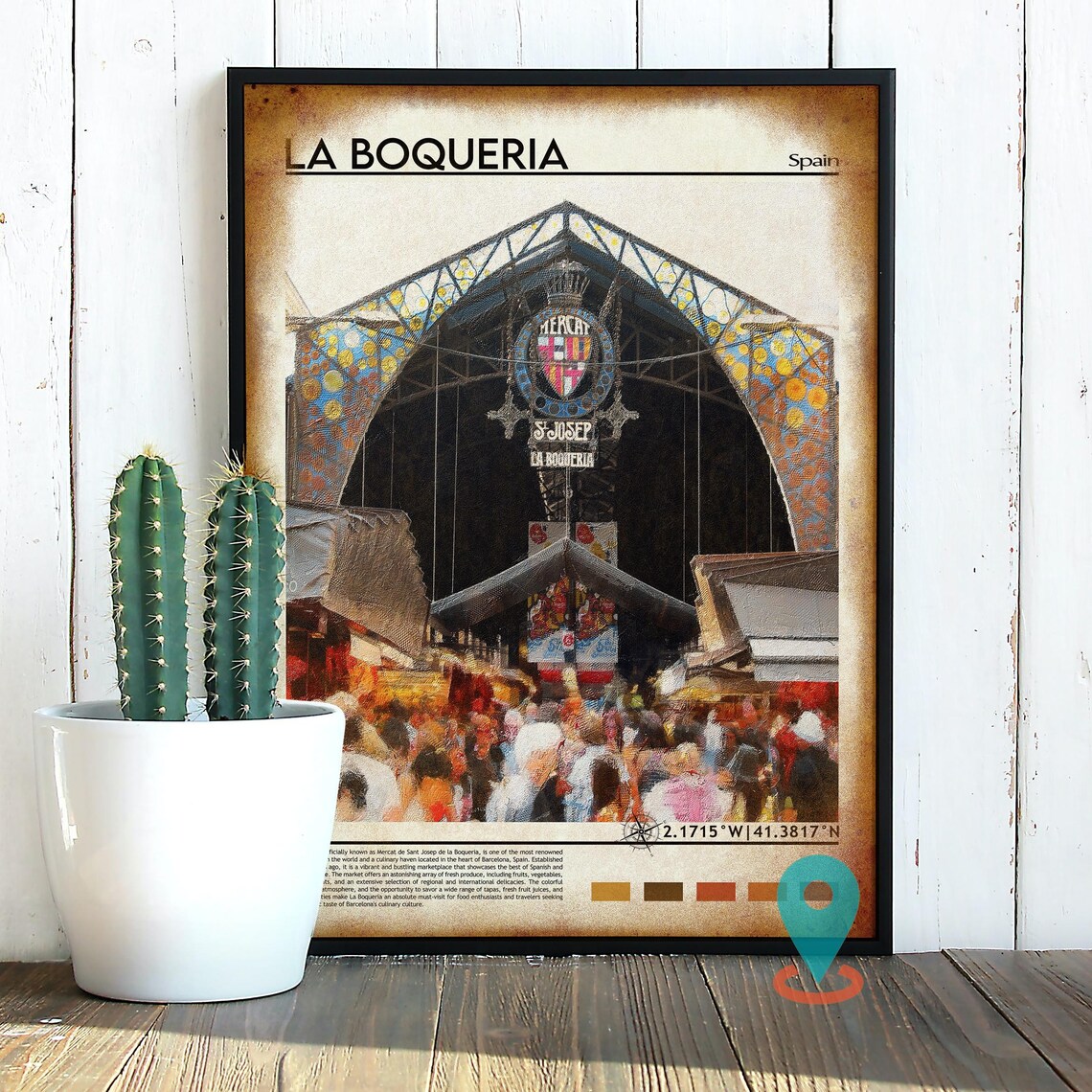 La Boqueria Barcelona Spain Iconic Market Hall Entrance Poster - Image 2