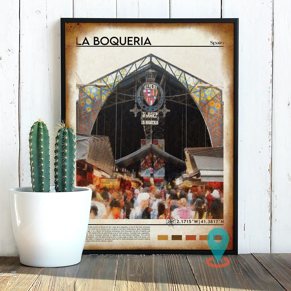 La Boqueria Print La Boqueria Wall Art La Boqueria Poster La Boqueria Photo La Boqueria Poster Print La Boqueria Barcelona Las Ramblas - Image 2
