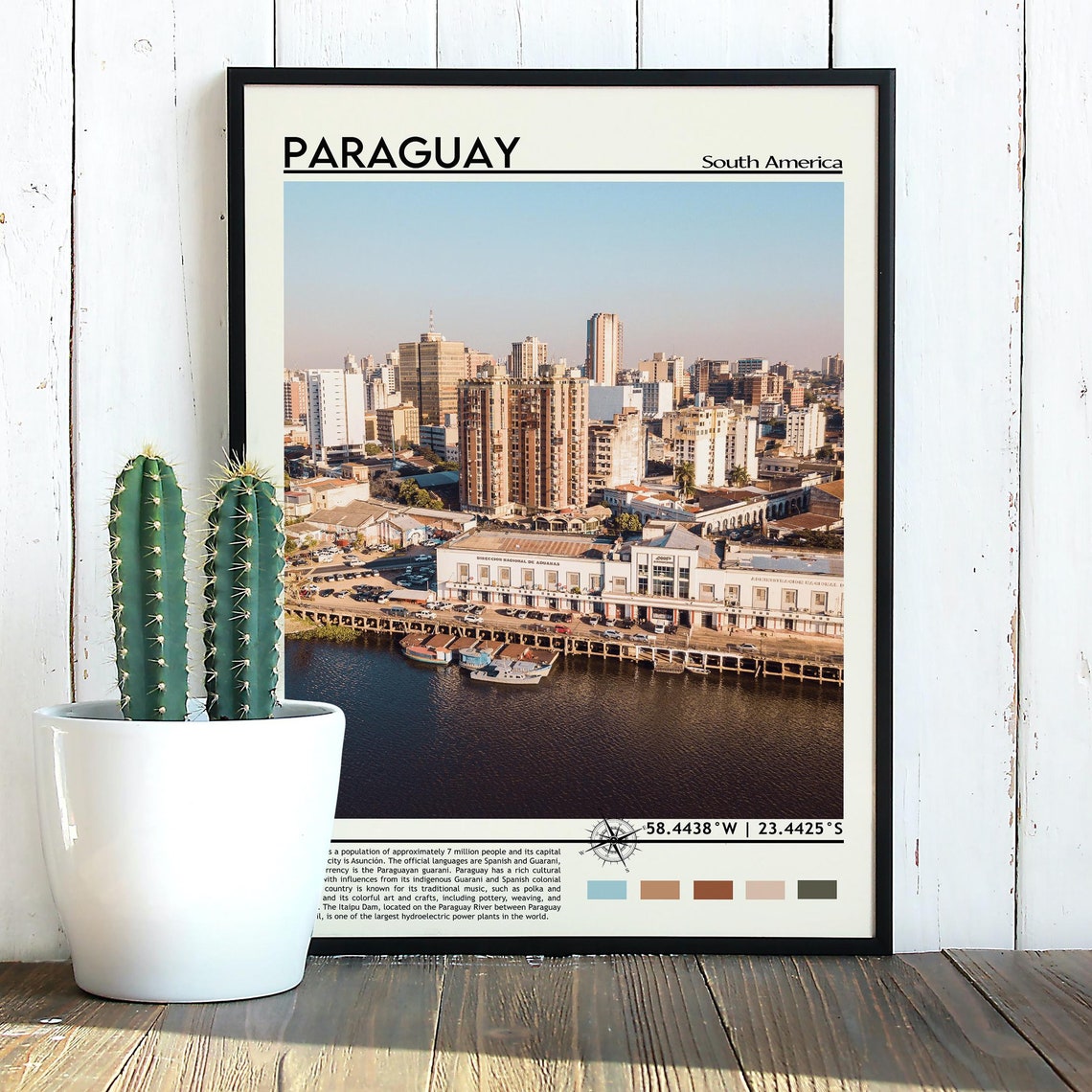 Paraguay Print Paraguay Art Paraguay Poster Paraguay Photo Paraguay Poster Print Paraguay Painting Asuncin Travel Poster Paraguay - Image 5