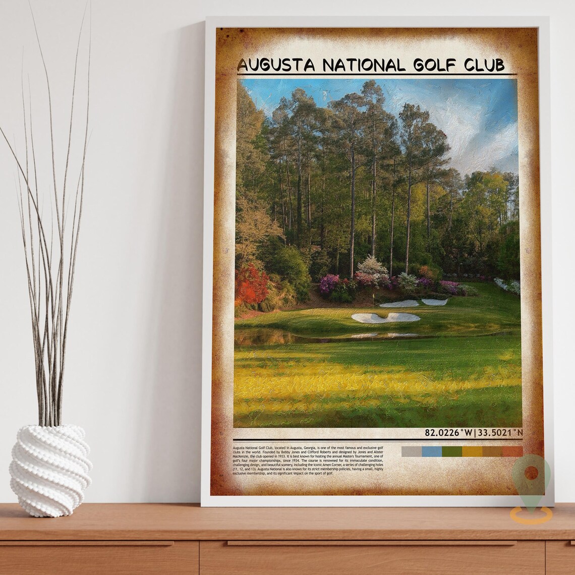 Augusta National Golf Club Azalea Flower Golf Course Poster Art - Image 3