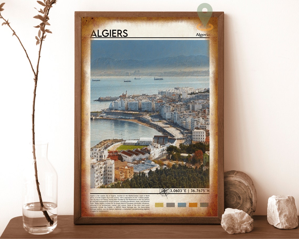 Algiers Algeria White City Bay Coastline Aerial Mediterranean Poster - Image 6