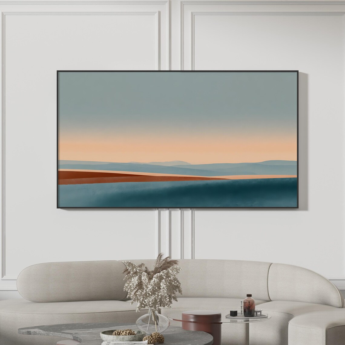 Abstract Landscape Frame Tv Art Minimalist Horizon