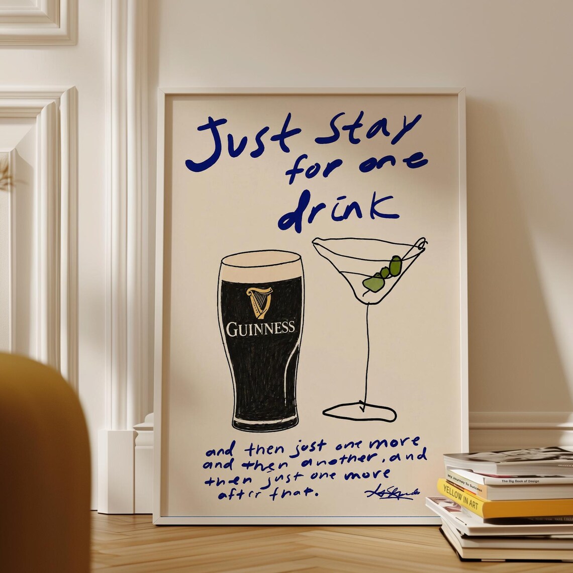 Funny Bar Cart Cocktail Quote Poster, Kitchen Decor