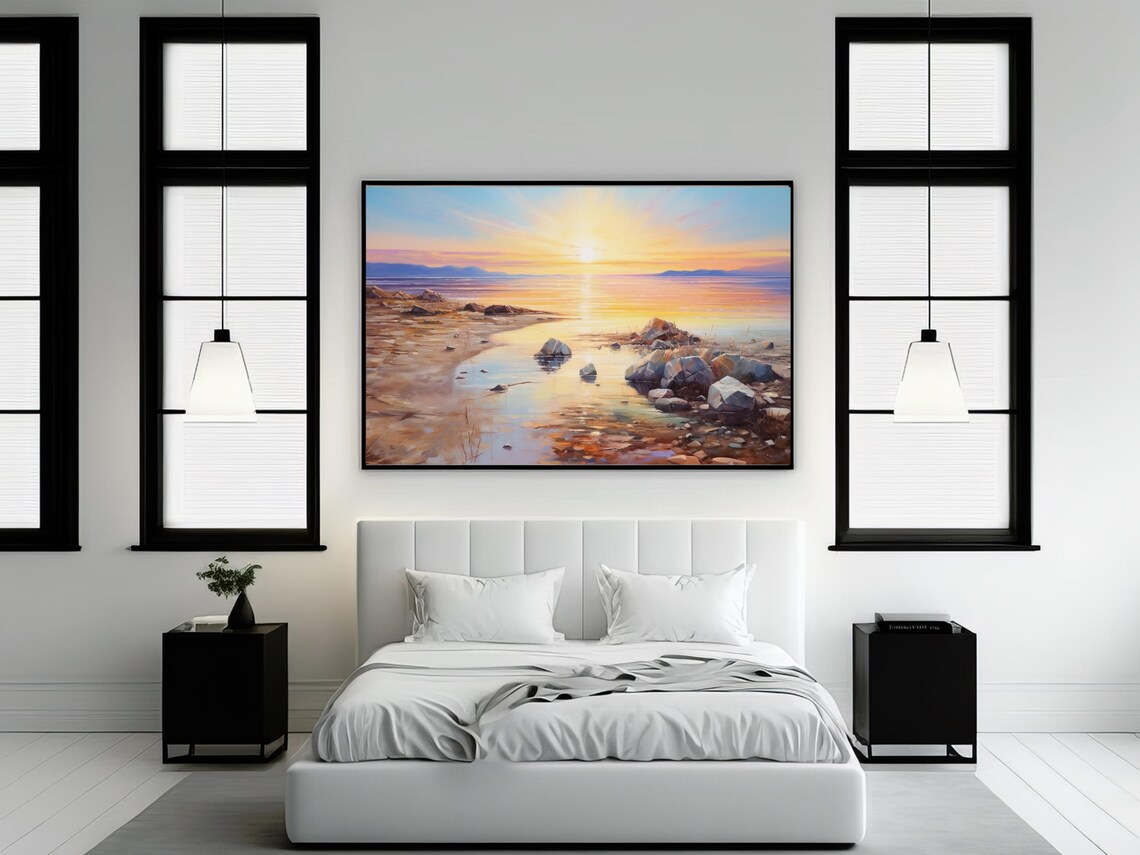Sunset Beach Landscape Art Print, Coastal Decor - Image 2