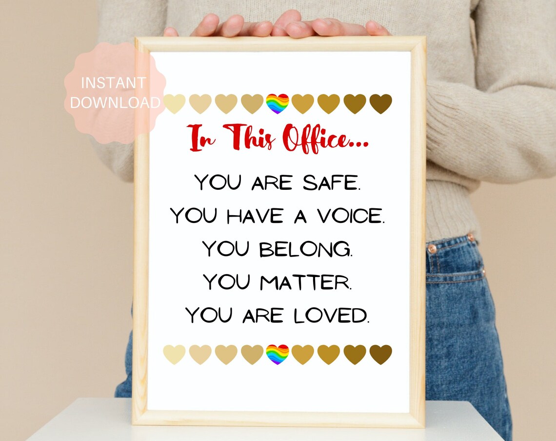 In This Office You Are Safe Beloved Affirmations Counselor Poster - Image 7