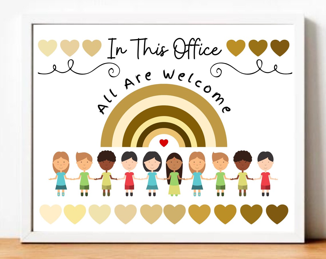 In This Office All Are Welcome School Rainbow Diversity Poster