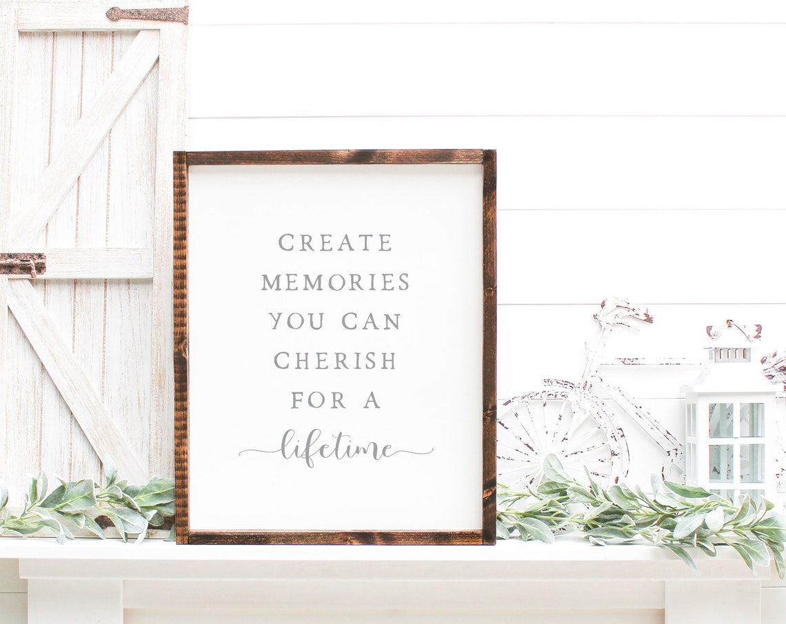 Create Memories Cherish Lifetime Minimalist Gray Quote Poster - Image 4