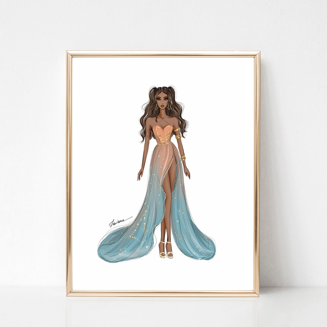 Capricorn Print Zodiac Sign Fashion Illustration Art Print Capricorn Girl Fashion Wall Art Capricorn Poster Capricorn Gift For Her - Image 5