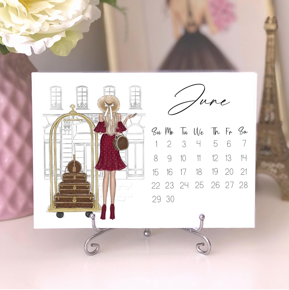 Fashion Illustrated 2025 Mini Calendar, Desk Decor - Image 2