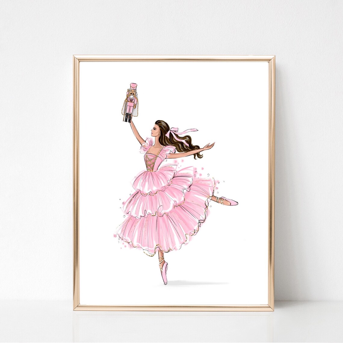 Nutcracker Ballerina Fashion Illustration Art Print - Image 3