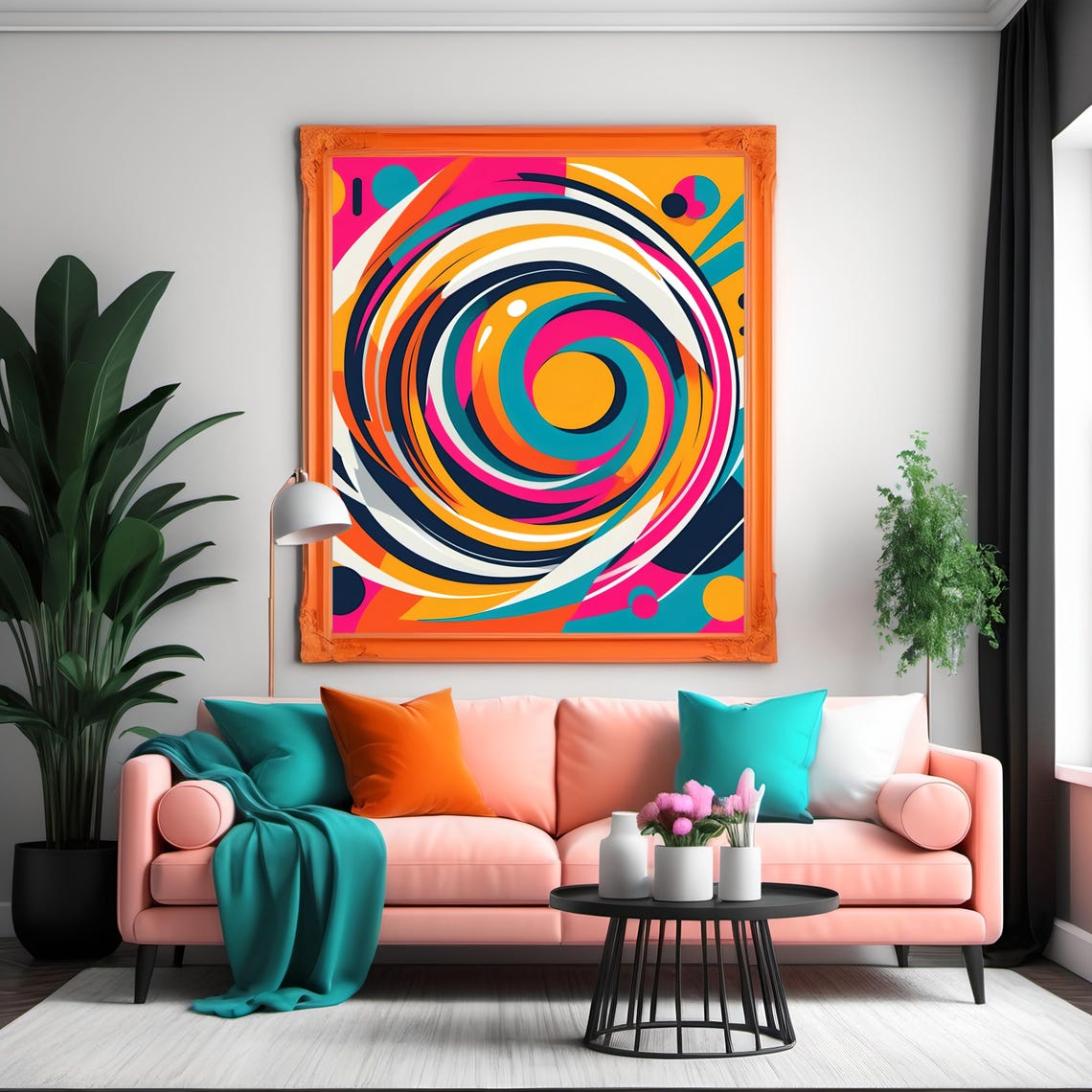Abstract Pop Art Bold Graphic Wall Art Gift Idea Vibrant Colors Comic Style Print Playful Modern Decor Gift - Image 2