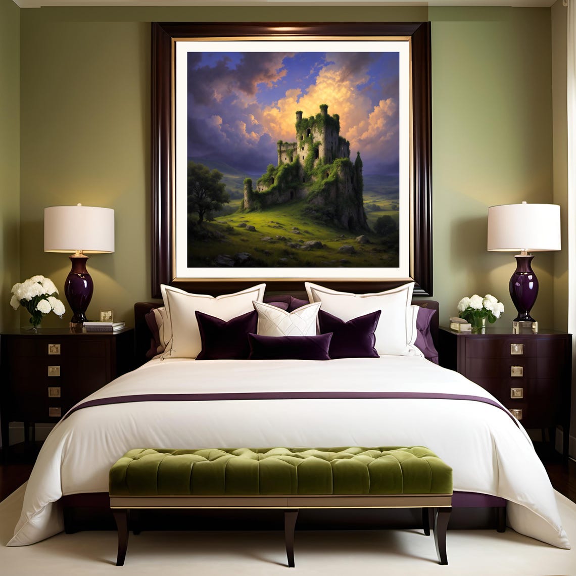Enchanted Castle Ruins Print Mystical Fantasy Castle Wall Art Medieval Castle Landscape Wall Dcor Gothic Castle - Image 2