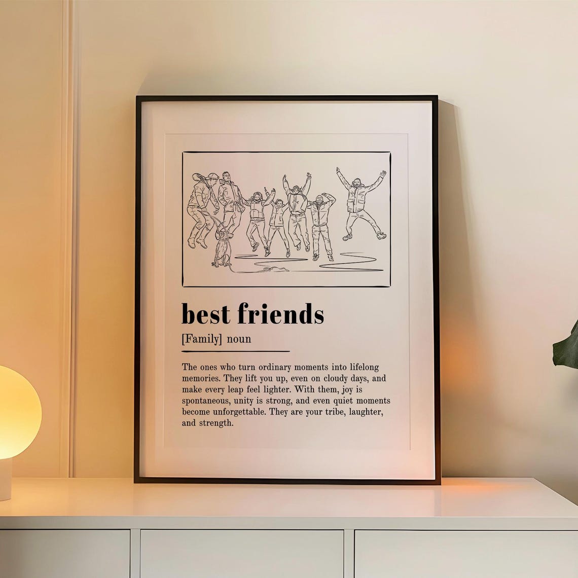 Best Friends Definition Print Jumping Group Custom Celebration Gift