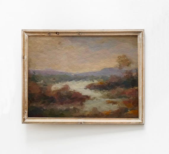 Autumn Landscape Print Moody Abstract Watercolor
