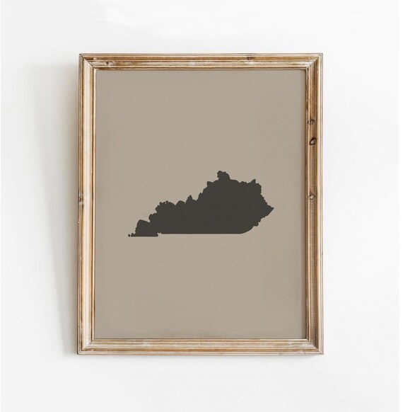 Kentucky State Print Ky Silhouette Wall Art Home Outline Poster Map Housewarming Gift Usa Moving Handdrawn Neutral Sign