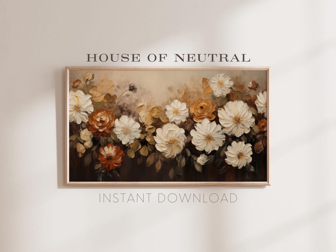 Frame Tv Art Fall Florals Dark Moody Fall Tv Art Rustic Fall Decor Vintage Flowers Autumn Fall Thanksgiving 169 Ratio Tv18 - Image 2