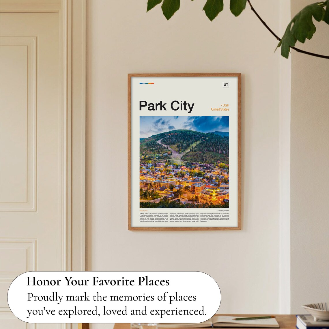 Park City Utah Mountain Town Dusk Ski Slopes Evening Photo Poster - Image 5