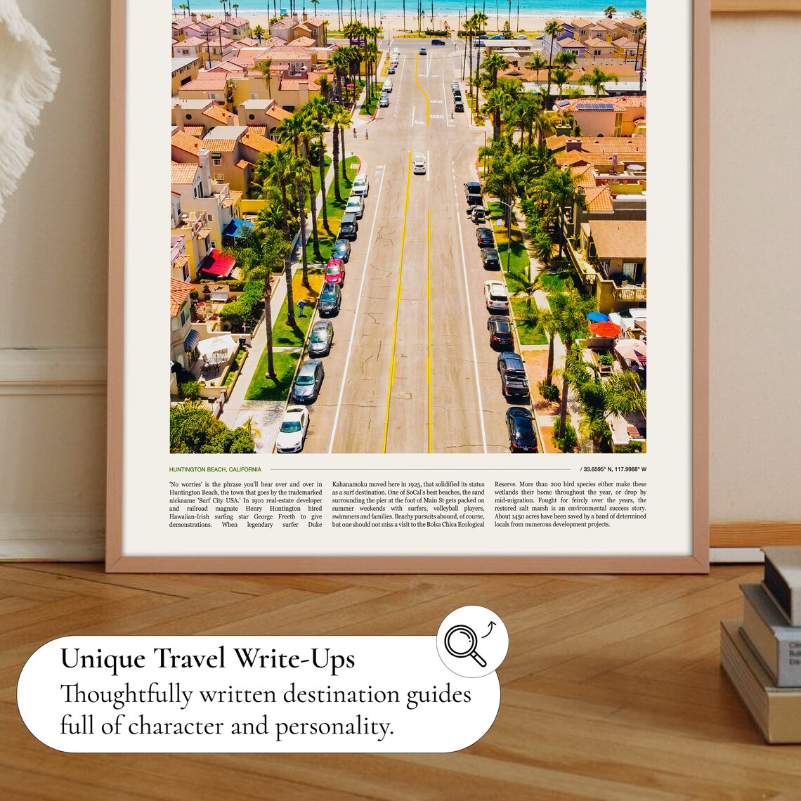 Huntington Beach Travel Poster, Coastal Wall Art - Image 2