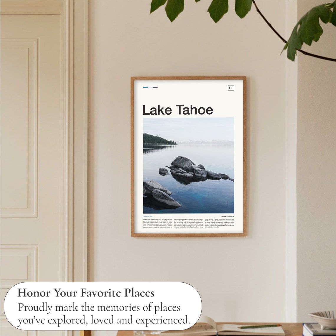 Lake Tahoe USA Serene Shoreline Rocks Mountain View Photo Poster - Image 5