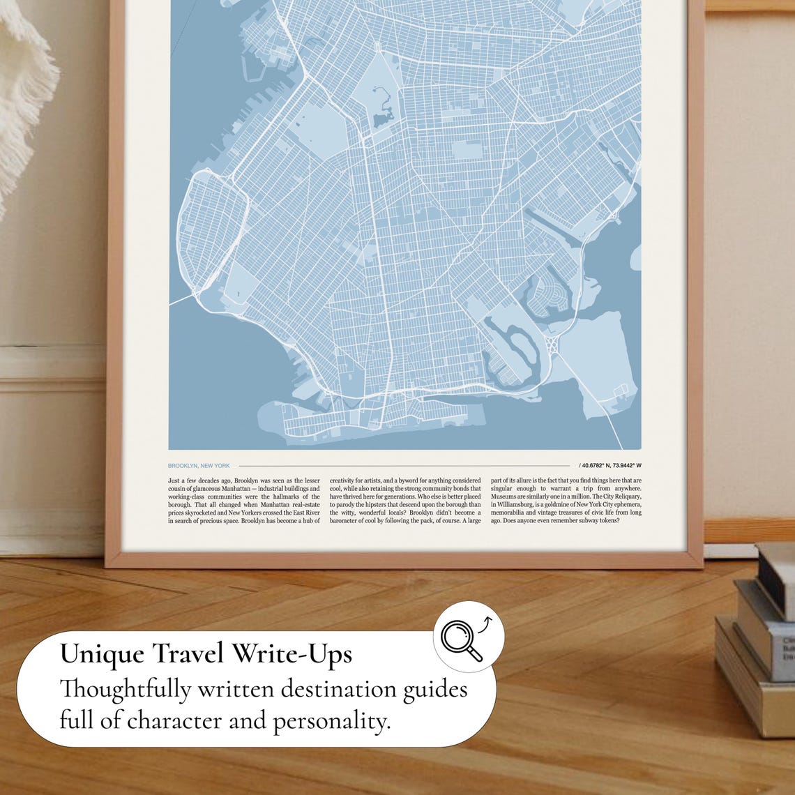 Brooklyn New York United States Soft Light Blue City Map Poster - Image 2