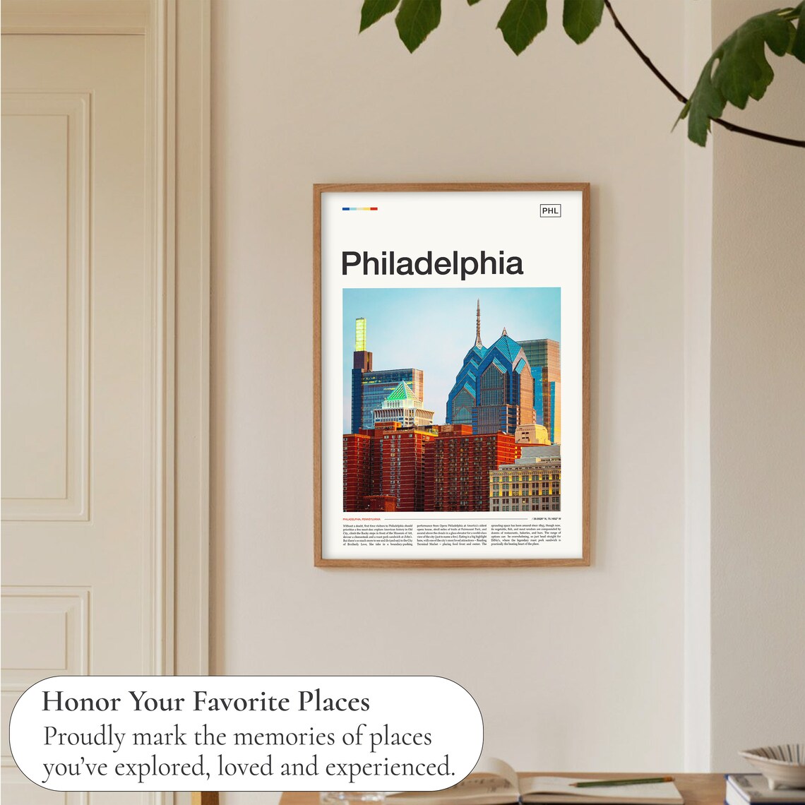 Philadelphia Skyline Travel Poster, Philly Wall Art - Image 5