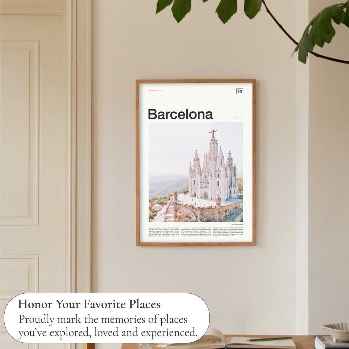Barcelona Spain Temple of the Sacred Heart Tibidabo Church Landmark Poster - Image 5