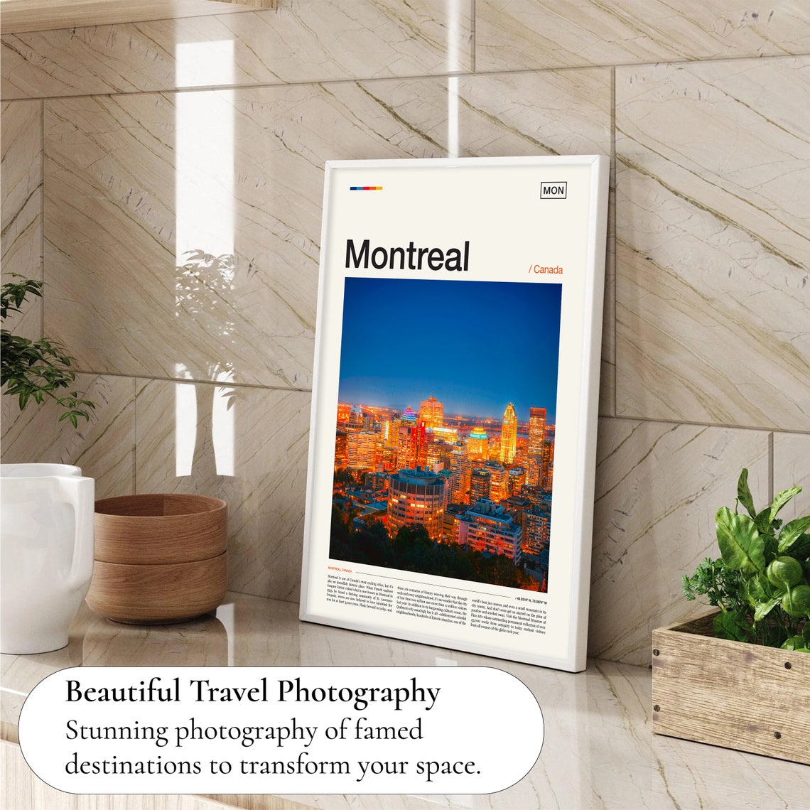 Montreal Canada Night City Skyline Glowing Lights Photography Poster - Image 4
