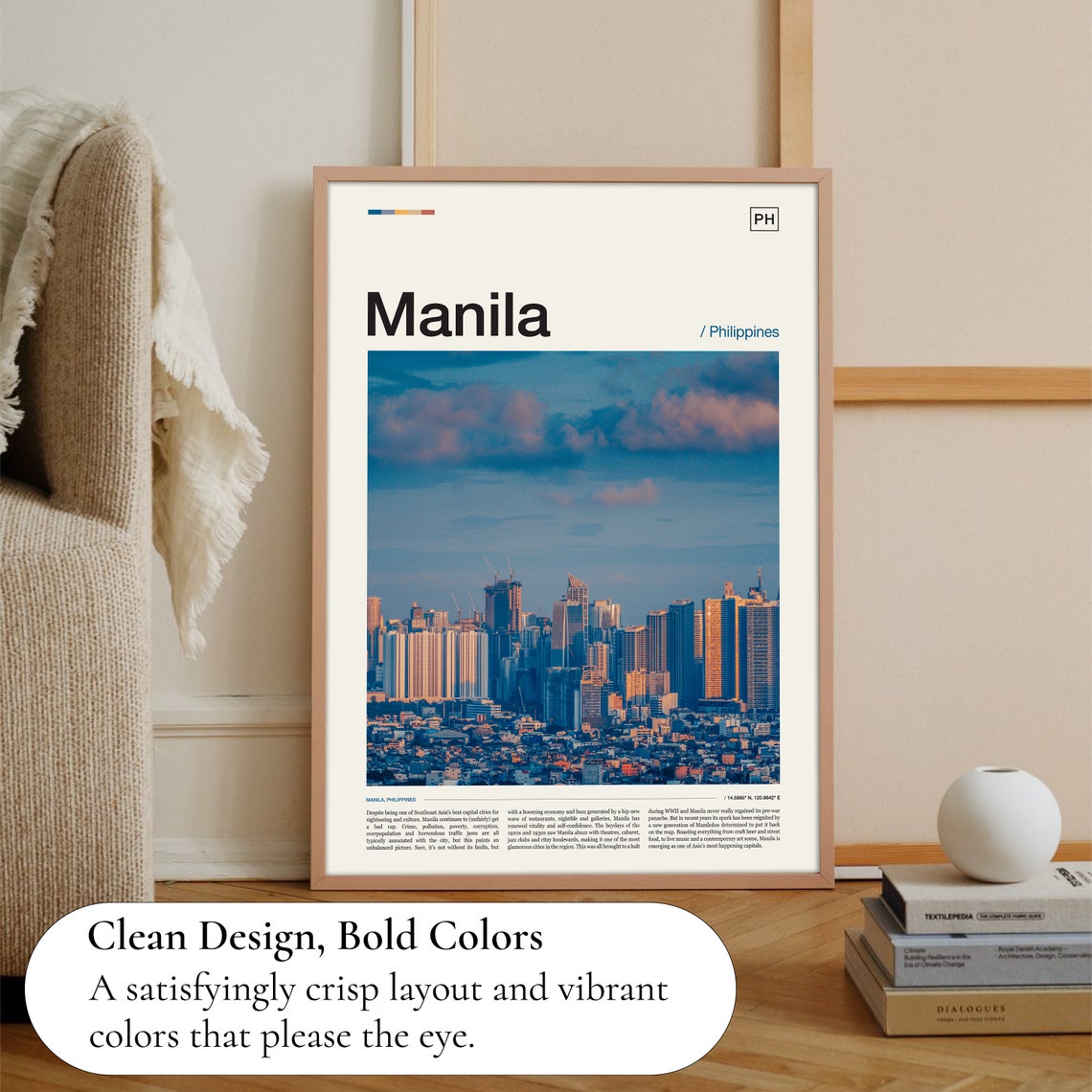 Manila Philippines City Skyline Dusk Urban Skyline Travel Poster - Image 3