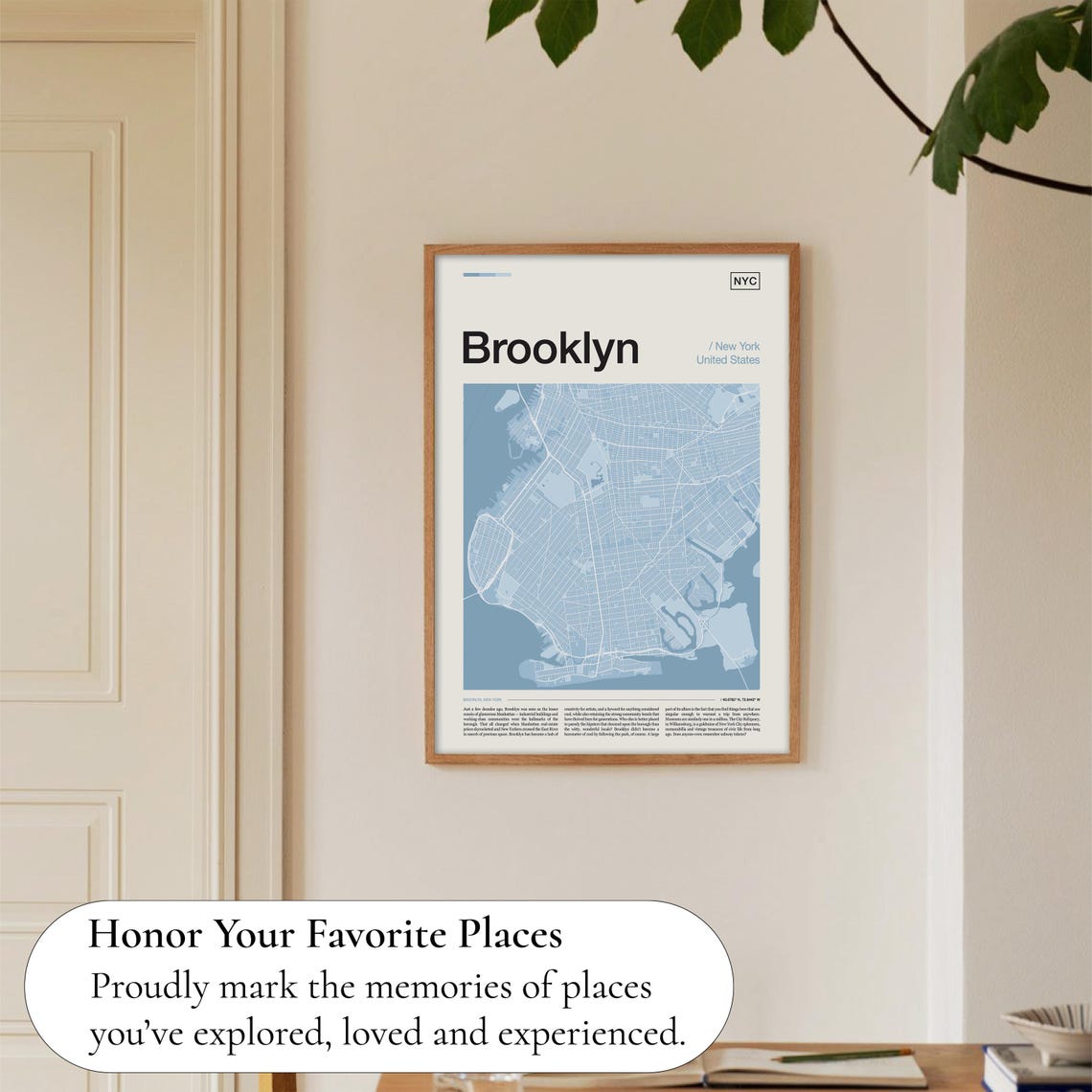 Brooklyn New York United States Soft Light Blue City Map Poster - Image 5