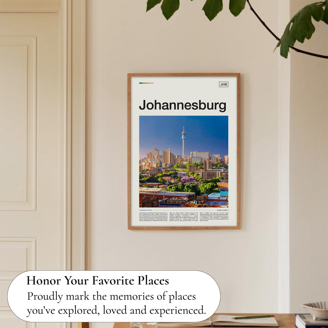 Johannesburg South Africa City Skyline Tower View Travel Poster - Image 5