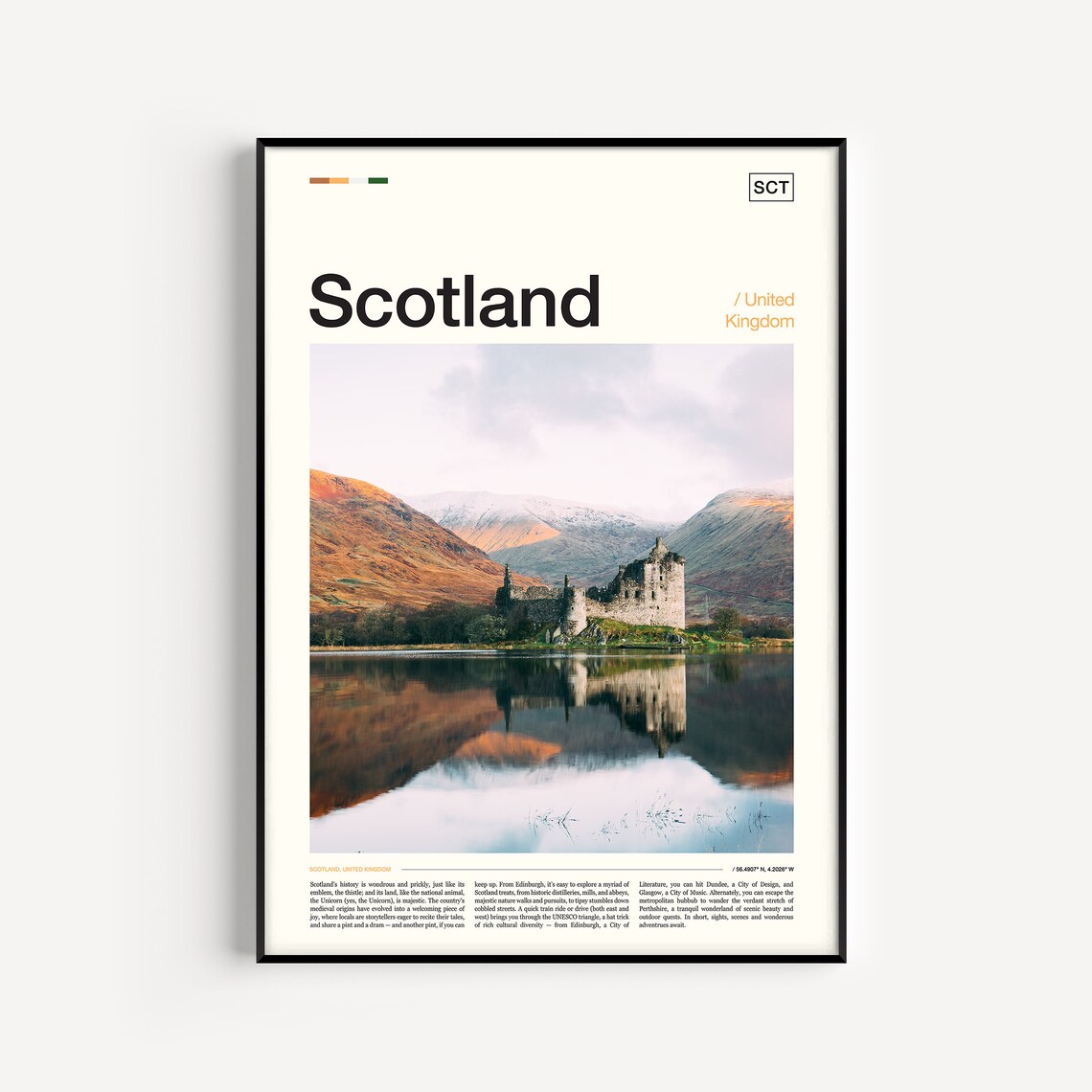 Scotland Travel Poster, Scottish Highlands Wall Art