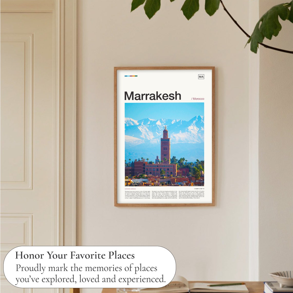Marrakesh Morocco Koutoubia Mosque Atlas Mountains Photo Poster - Image 5