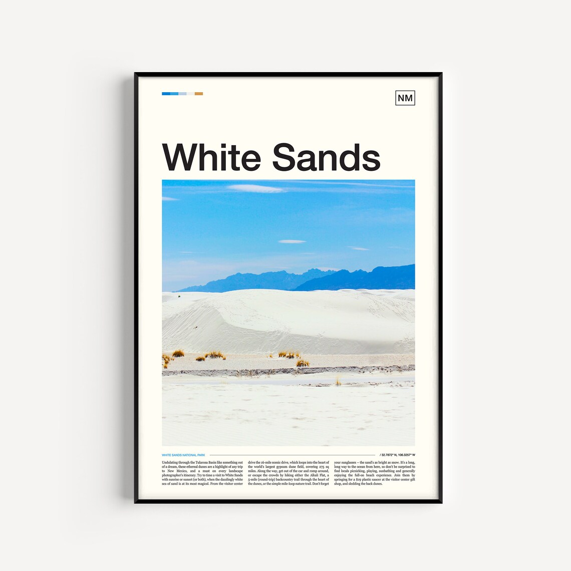 White Sands National Park Gypsum Dunes New Mexico Desert Photo Poster