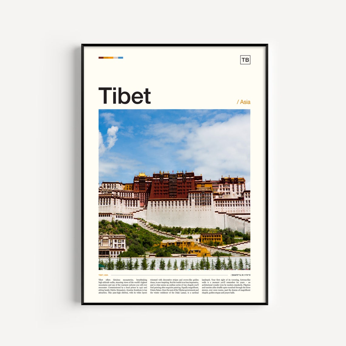 Tibet Potala Palace Lhasa Sacred Himalayan Architecture Poster