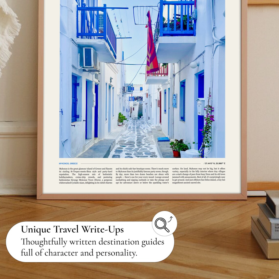 Mykonos Greece Travel Poster, Greece Wall Art - Image 2