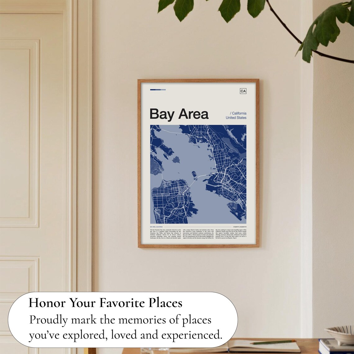 Bay Area California United States Deep Navy Blue City Map Poster - Image 5