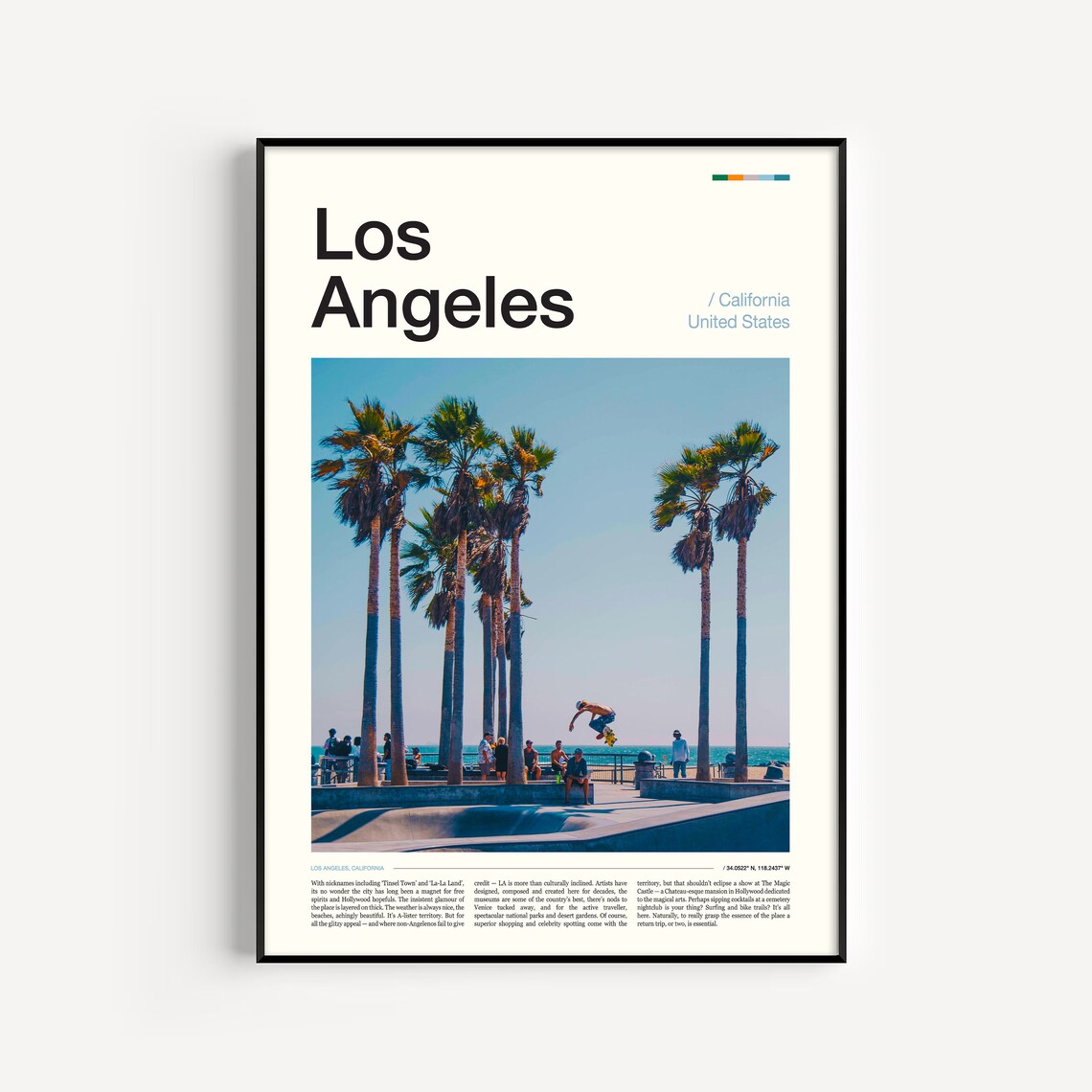 Los Angeles Travel Poster, City Wall Art Print