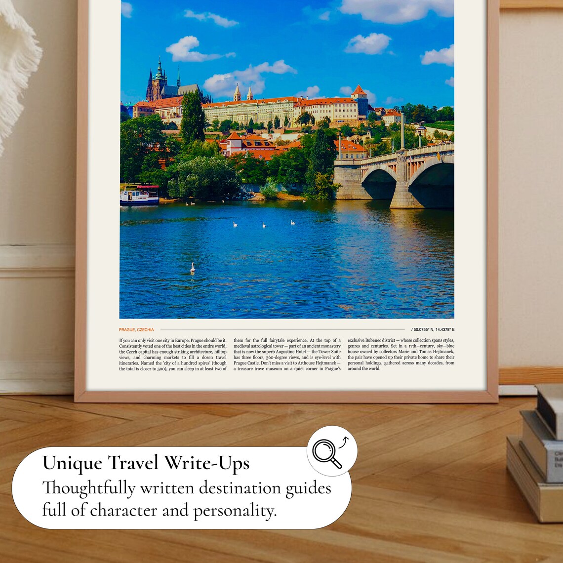 Prague Czechia Castle Vltava River Blue Sky Photo Travel Poster Art - Image 2