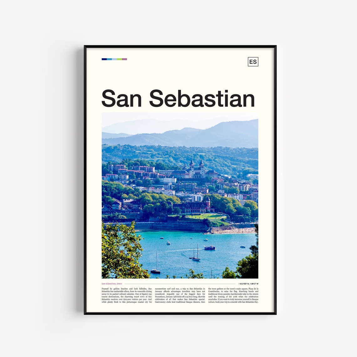 San Sebastian La Concha Bay Basque Coast Spain Beach Photo Poster