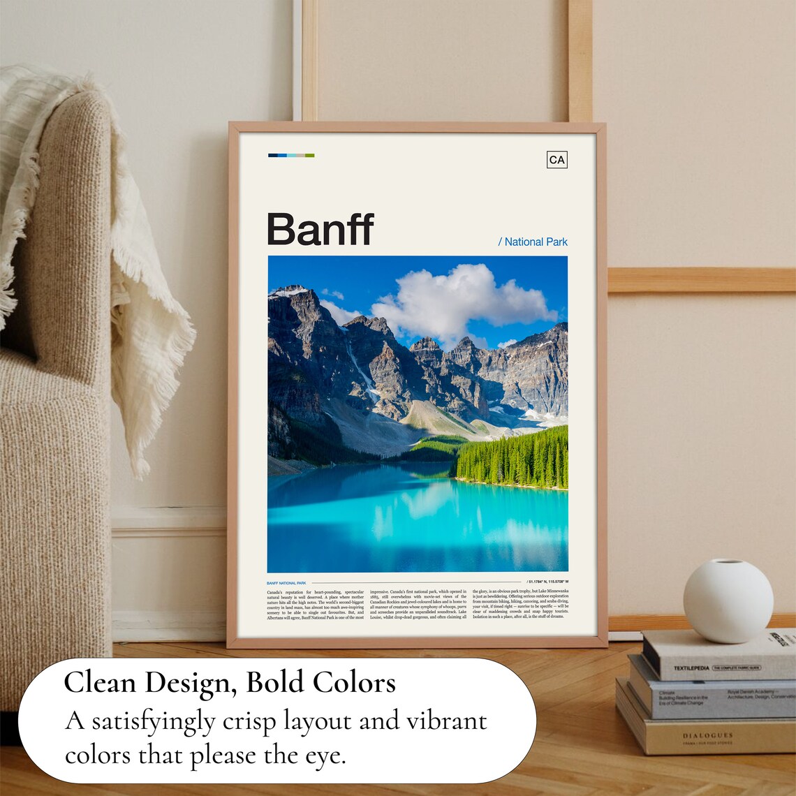 Banff National Park Turquoise Lake Peaks Canada Scenic Photography Poster - Image 3