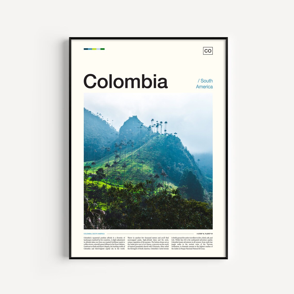 Colombia Travel Poster, World & Cultural Art
