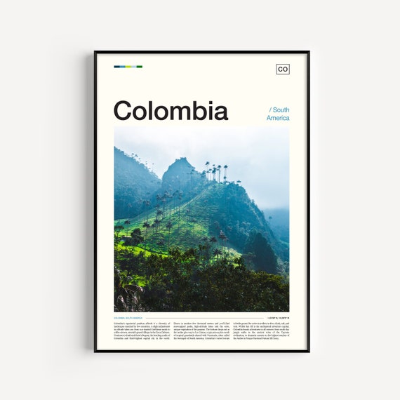 Colombia Travel Poster, World & Cultural Art