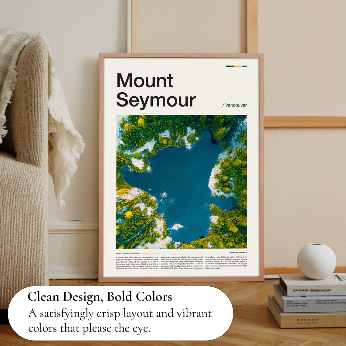 Mount Seymour Vancouver Travel Poster, Art Print - Image 3