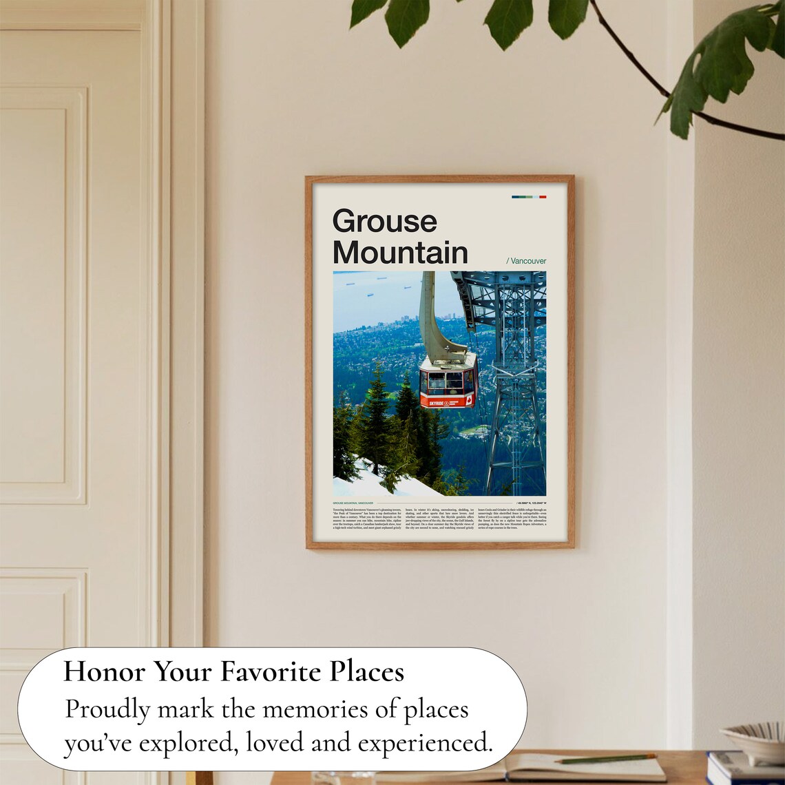 Grouse Mountain Travel Poster, Vancouver Landscape - Image 5
