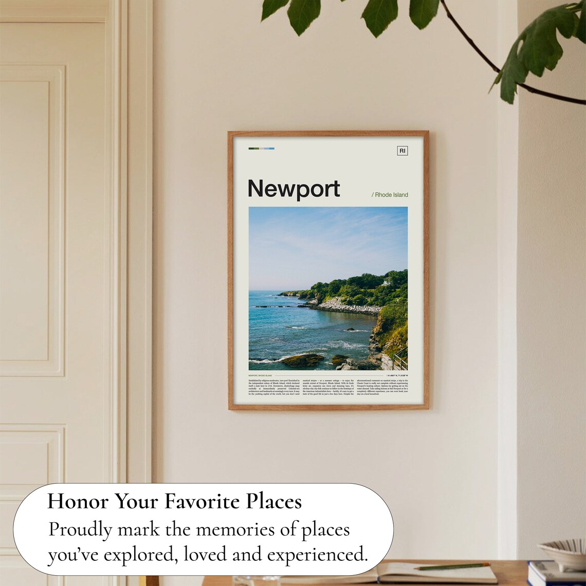 Newport Rhode Island Travel Poster, Coastal Place Art - Image 5