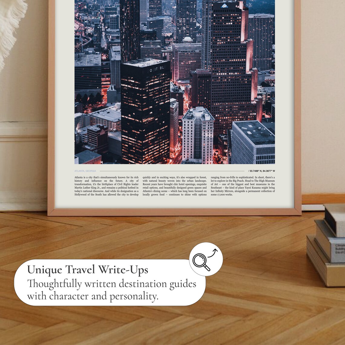 Atlanta Georgia Night Skyline City Lights Aerial Travel Poster - Image 2