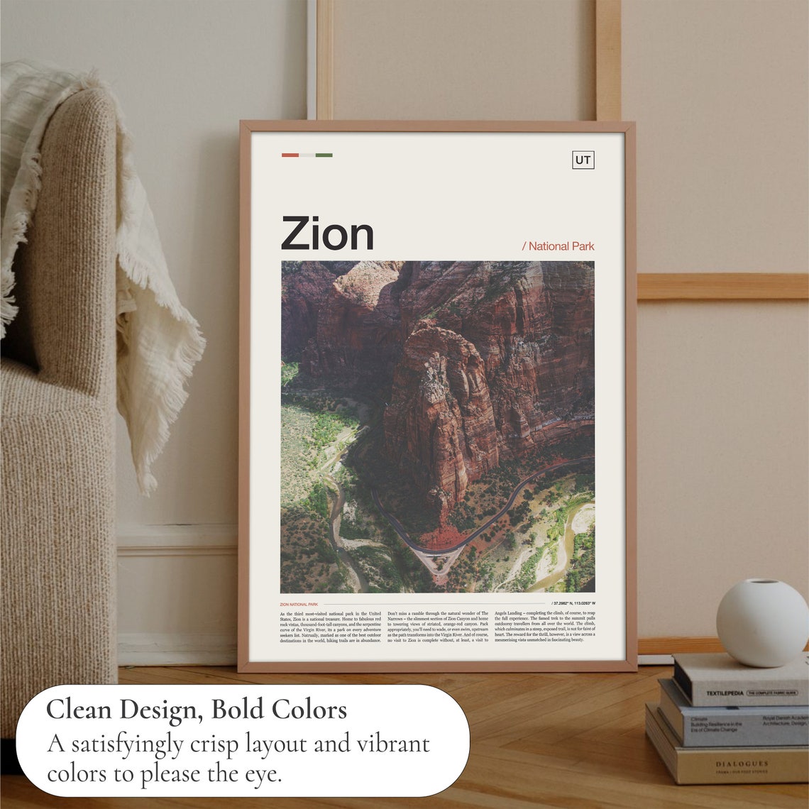Zion National Park Poster Zion Print Zion Poster Zion Art Zion National Park Print Zion Wall Art Zion National Park Art - Image 3