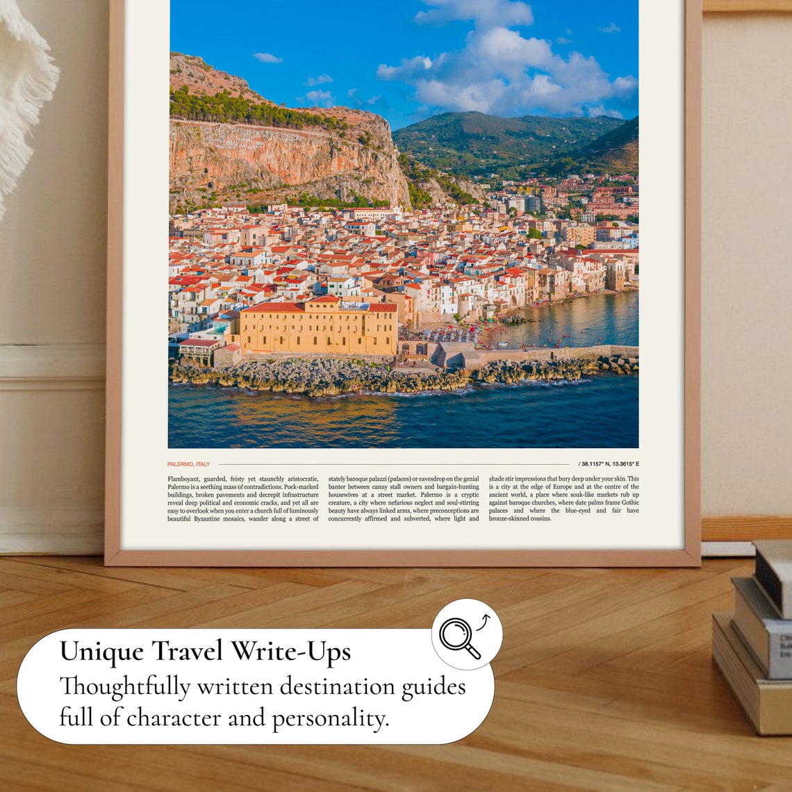 Palermo Sicily Coastal Town Cliffs Blue Sea Italy Travel Poster - Image 2