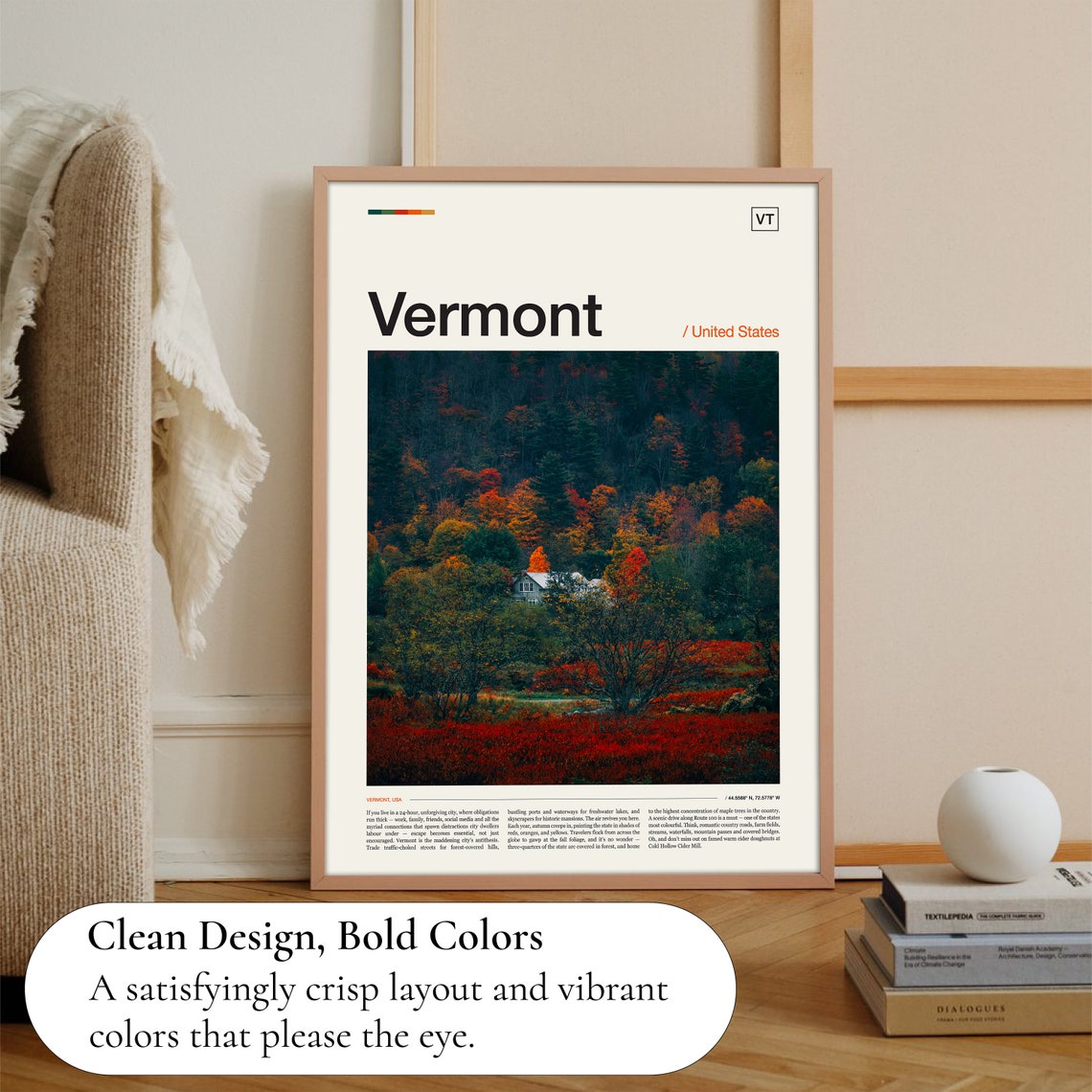 Vermont Poster Vermont Art Vermont Print Vermont Wall Art Vermont Landscape Vermont Travel Poster Vermont Photography Vermont Art Print - Image 3